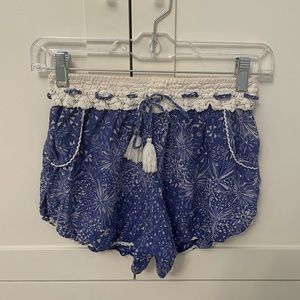 Poupette St. Barths Blue Flowy Shorts